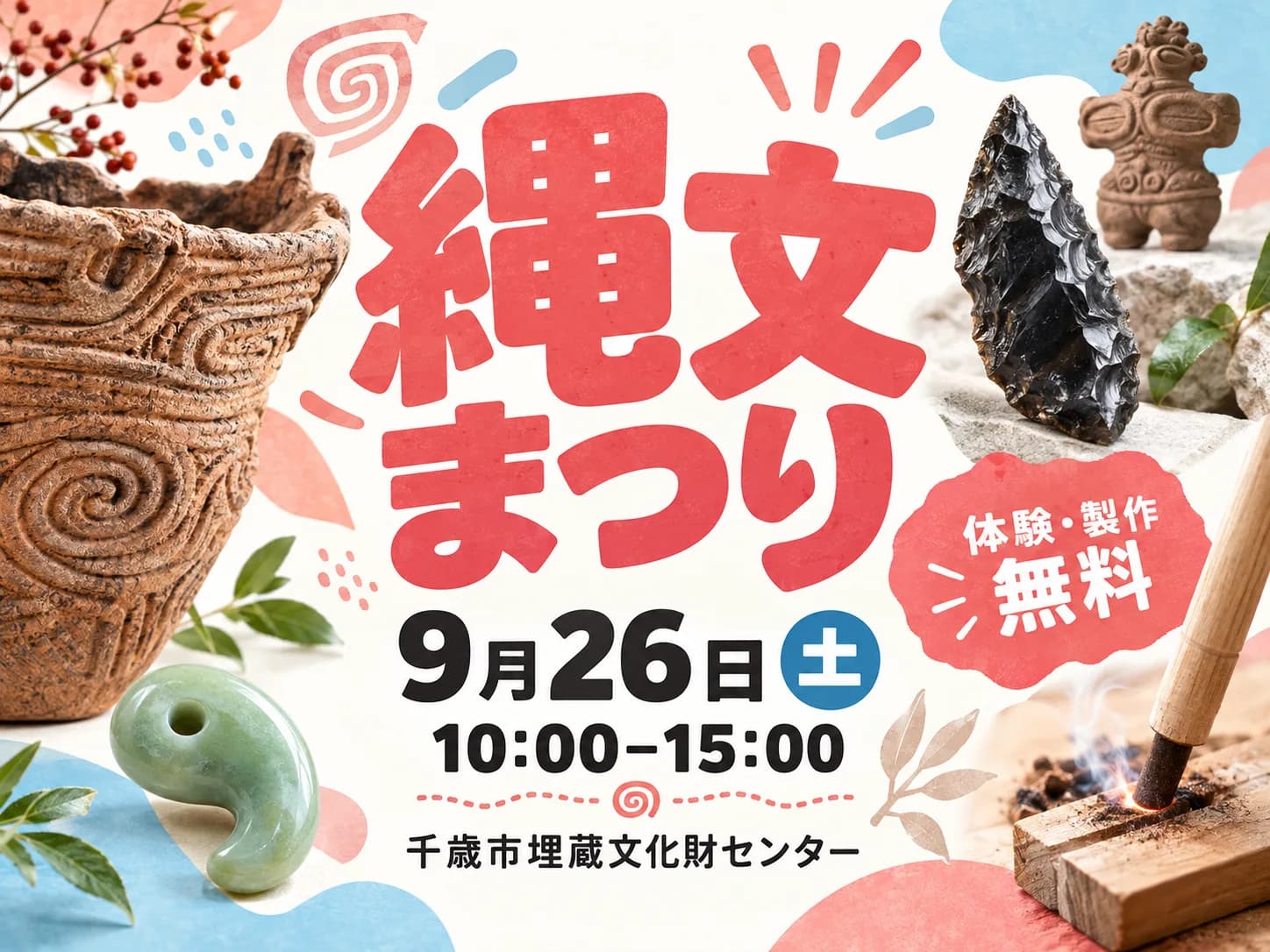千歳市埋蔵文化財センター縄文まつりのキービジュアル
