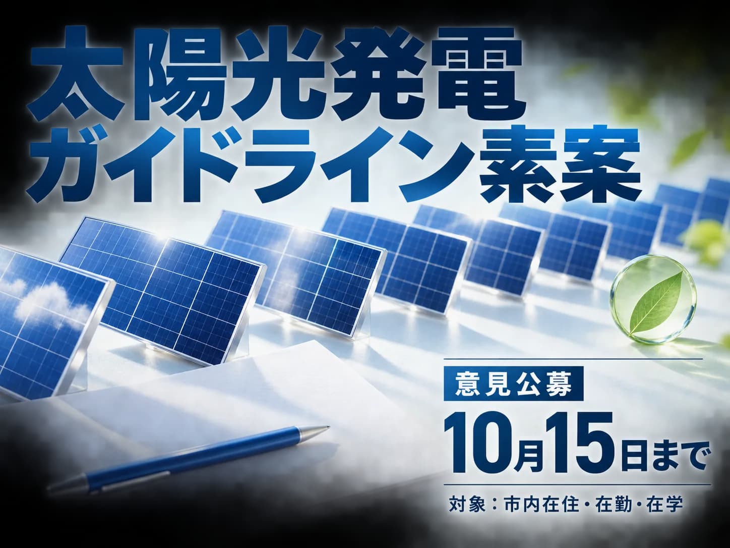 千歳市太陽光発電ガイドライン素案のパブリックコメント募集のキービジュアル